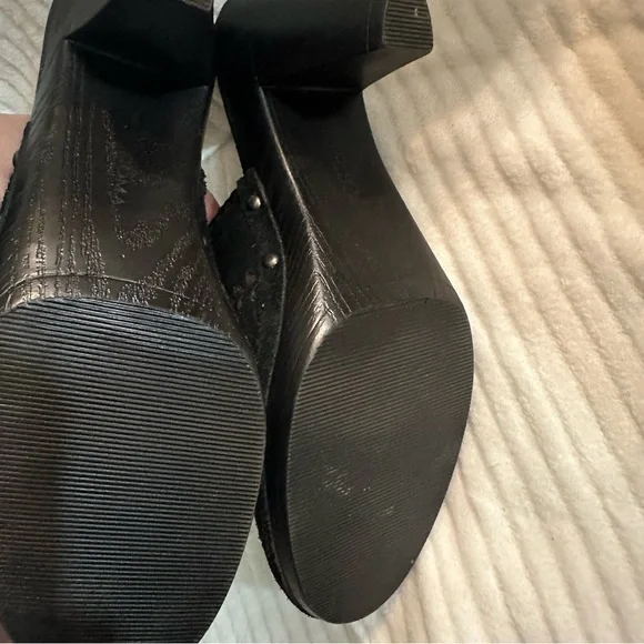 Sonoma Juliette Women’s Black Suede Heeled Clogs Size 6 - Picture 6 of 8